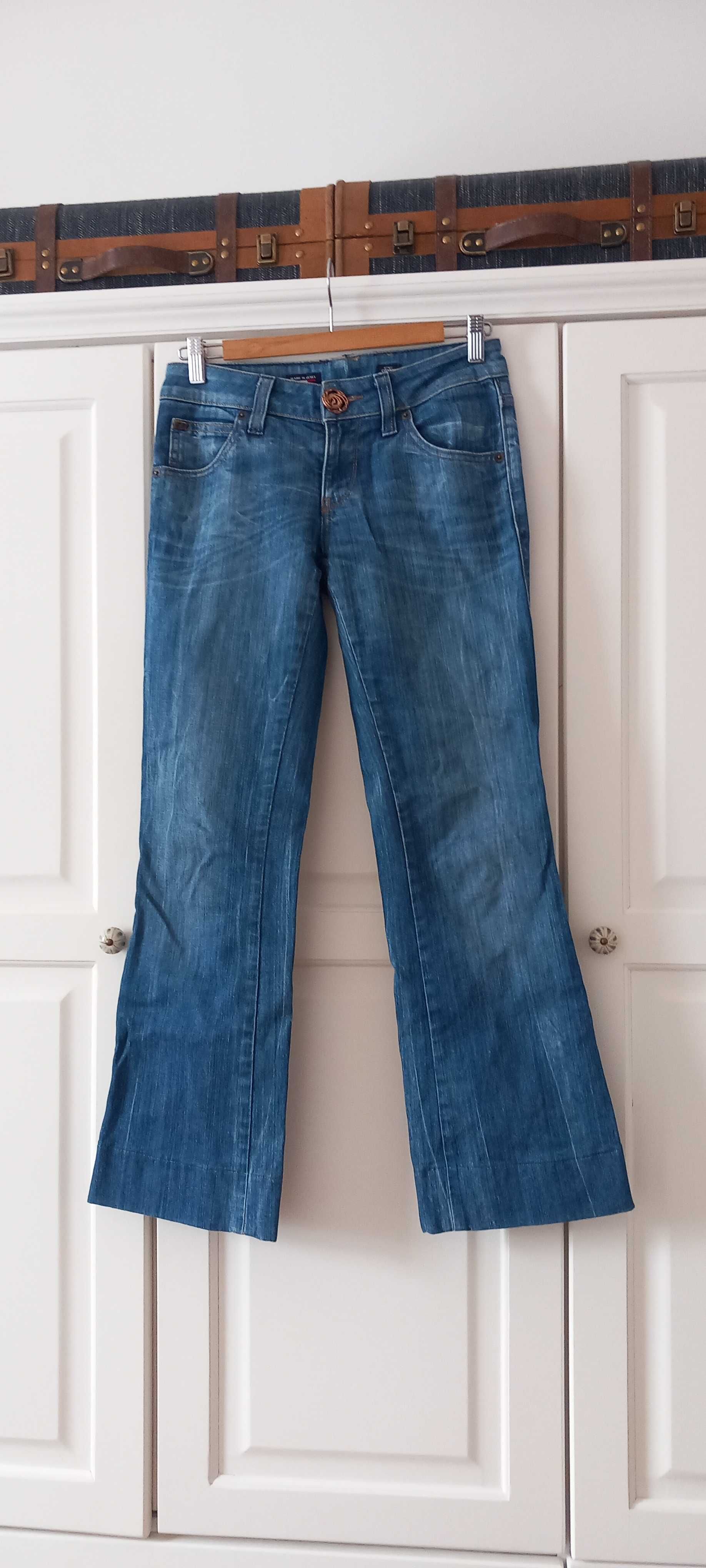 Calças de ganga wash bootcut botão original
