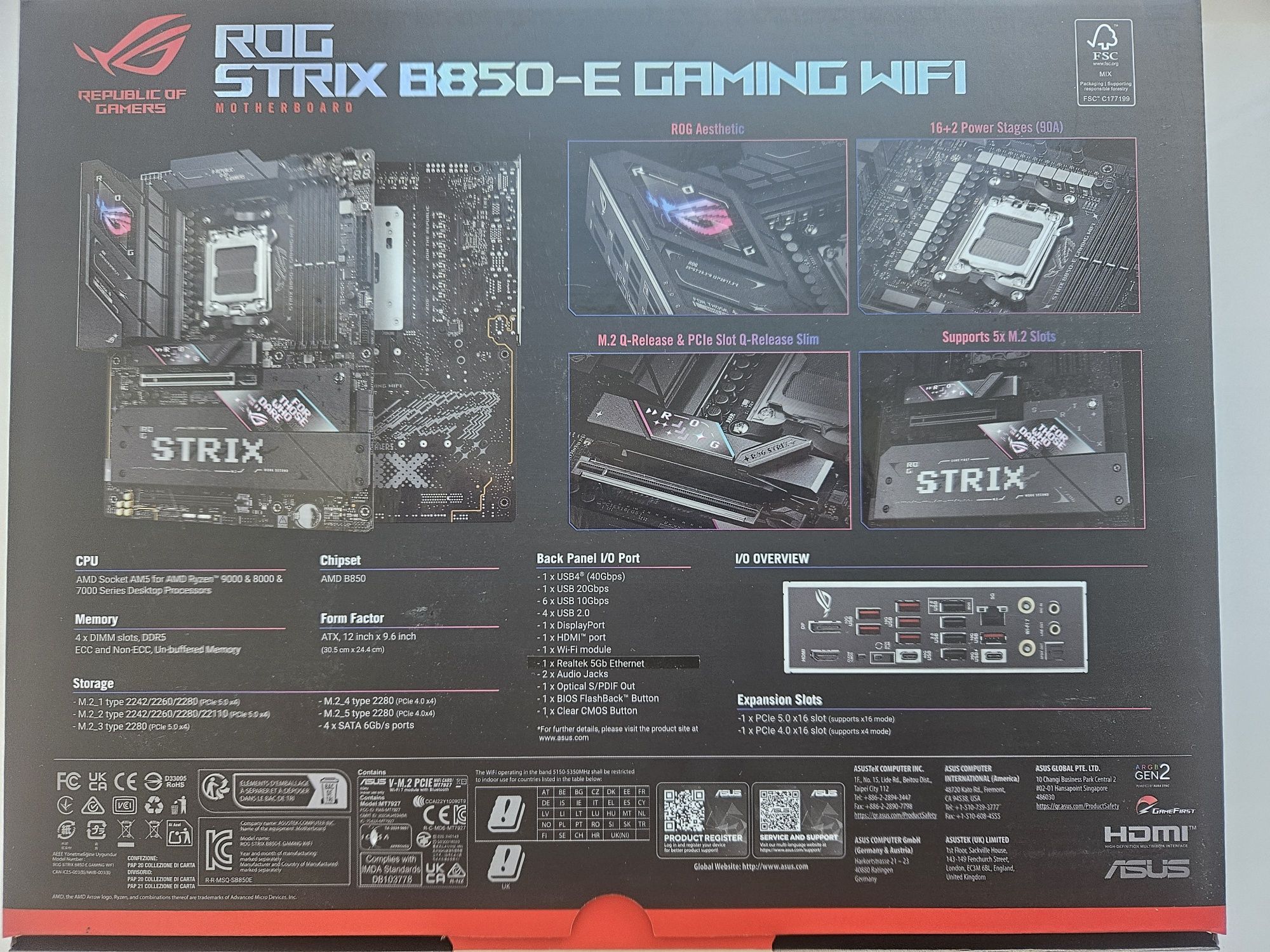 Материнська плата Asus ROG Strix B850-E Gaming Wi-Fi Нова, Гарантія 3р
