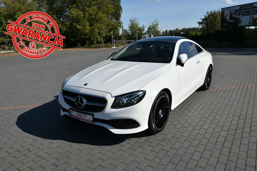 Mercedes-Benz Klasa E E 400d Coupe 4Matic 340KM 2019r. SALON 62tkm Fv23 Panorama Burmester