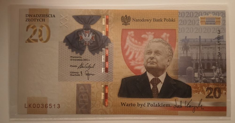 Banknot 20 zł. Lech Kaczyński. Wyprzedaż. Okazja.