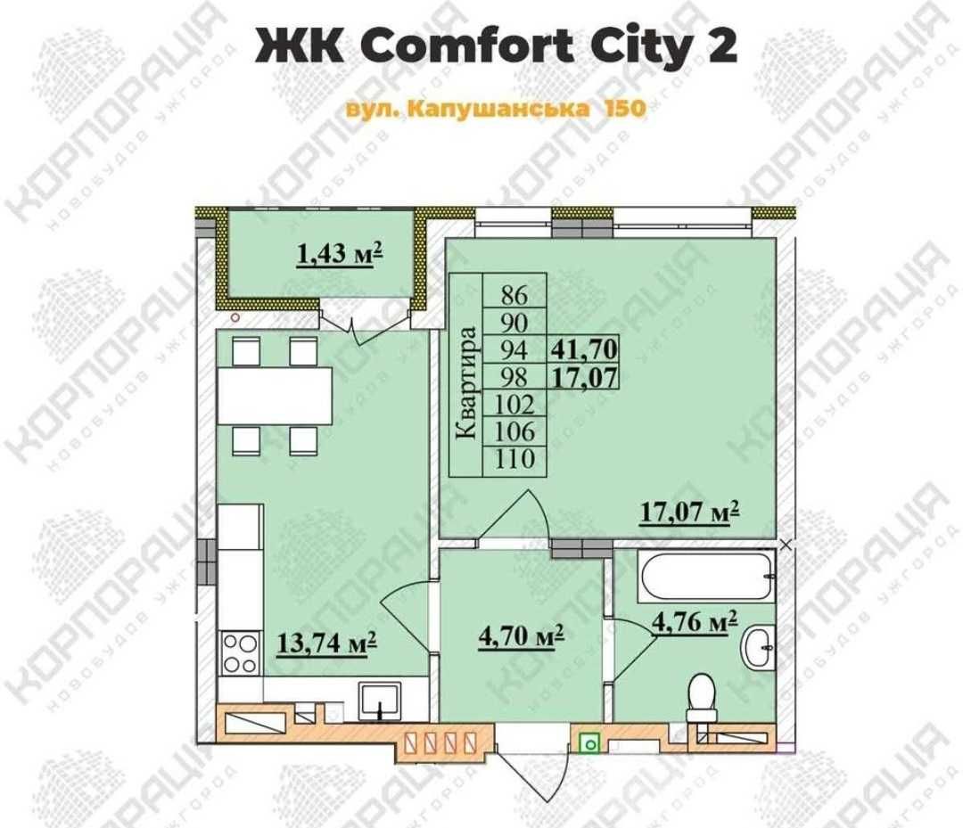 Продається 1-км квартира,ЖК "Comfort city", зданий комплекс!