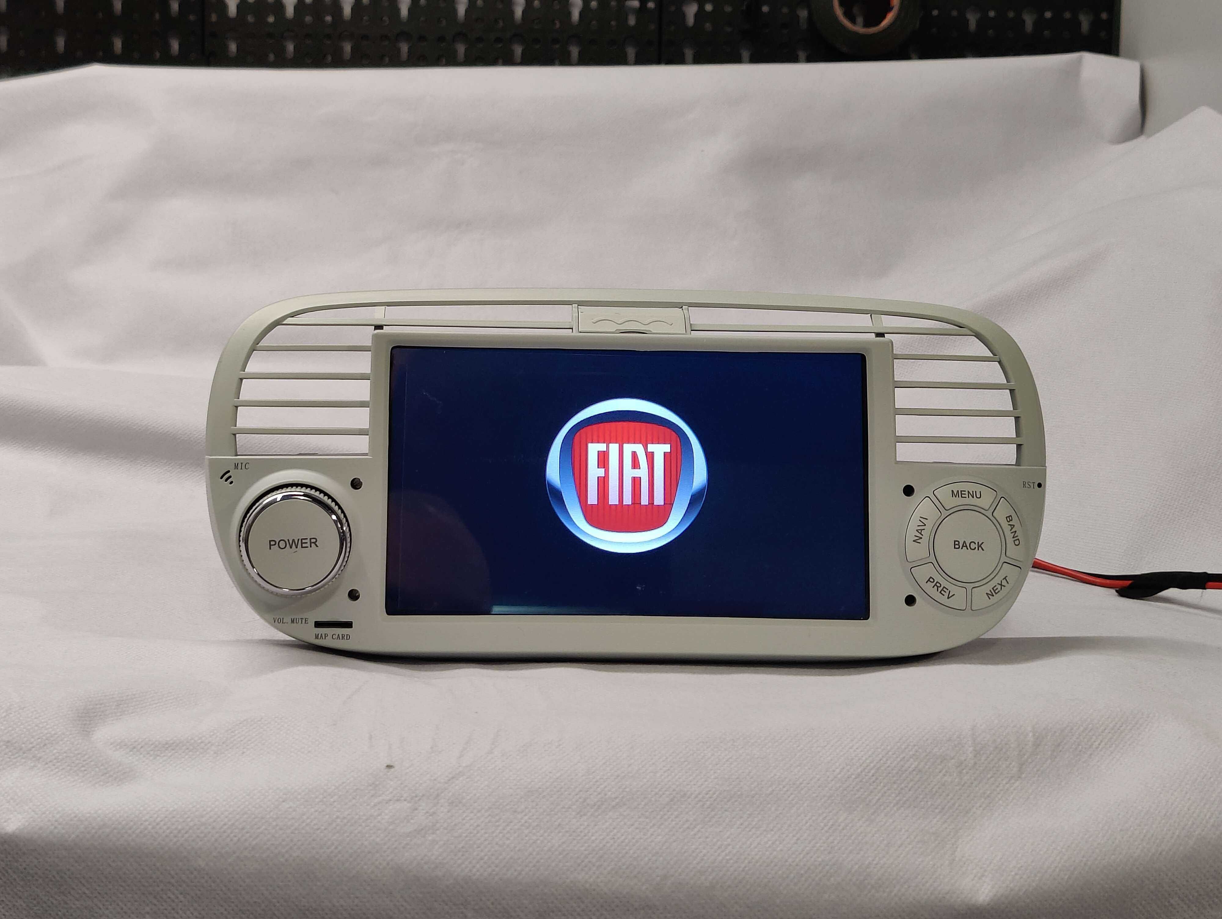 Radio 2 DIN Android 12 Fiat 500 Branco – GPS WIFI CarPlay - Novo