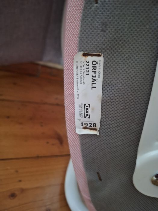 Krzesło biurowe dla dzieci IKEA orfjall białe różowe