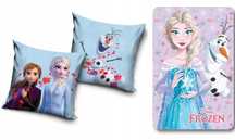 Koc 100x140 Polarowy + Poduszka 40x40 Frozen Kraina Lodu Elsa Anna