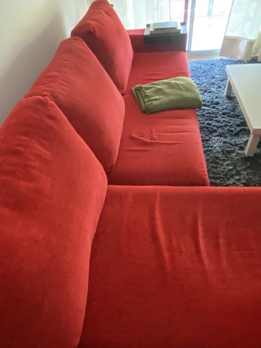 Sofá c/chaise longue vermelho 2,00x1,00x0,85 (x2)