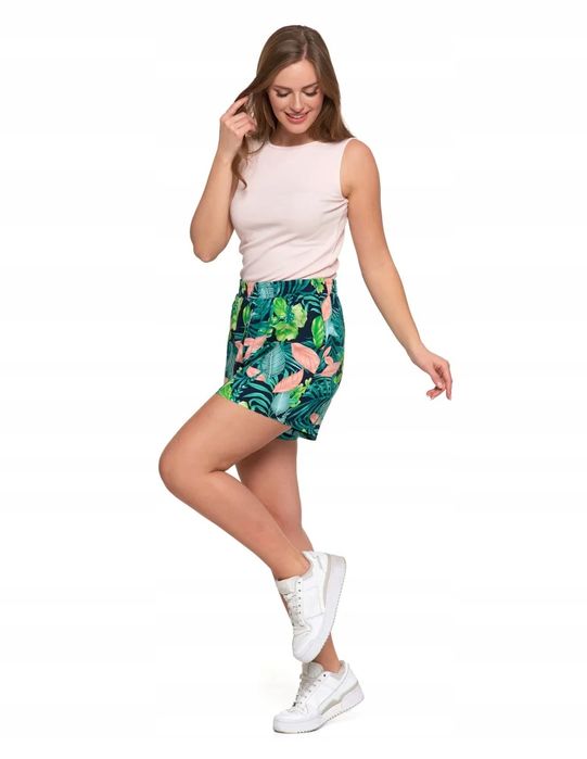 Damskie Szorty  Gumka W Pasie Wiskoza Klasyczne Przewiewne Moraj Xxl