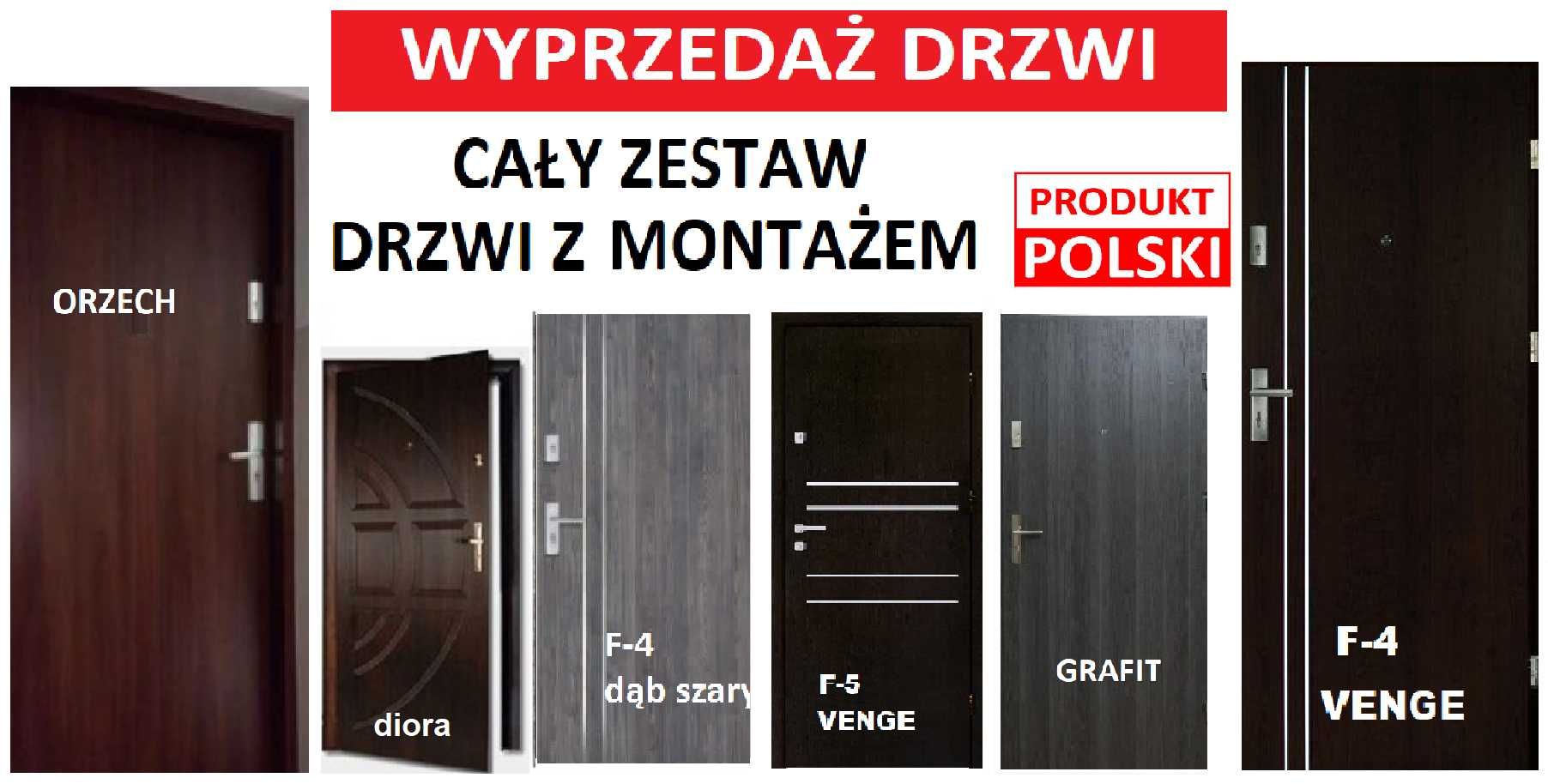 Drzwi wejściowe ZEWNĘTRZNE do mieszkania w BLOKU-domu Z MONTAŻEM