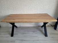 Stół drewno i czerń, loft, dąb craft