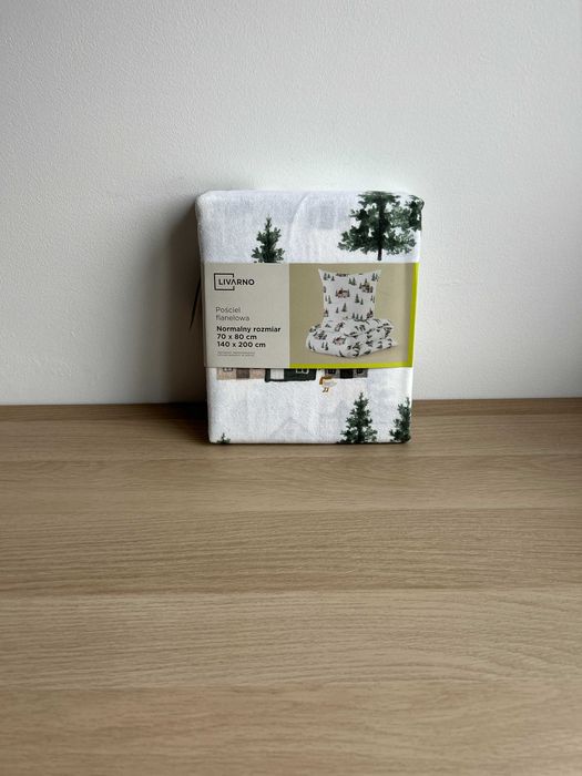 NOWA pościel flanelowa 140x200 - zimowa wioska