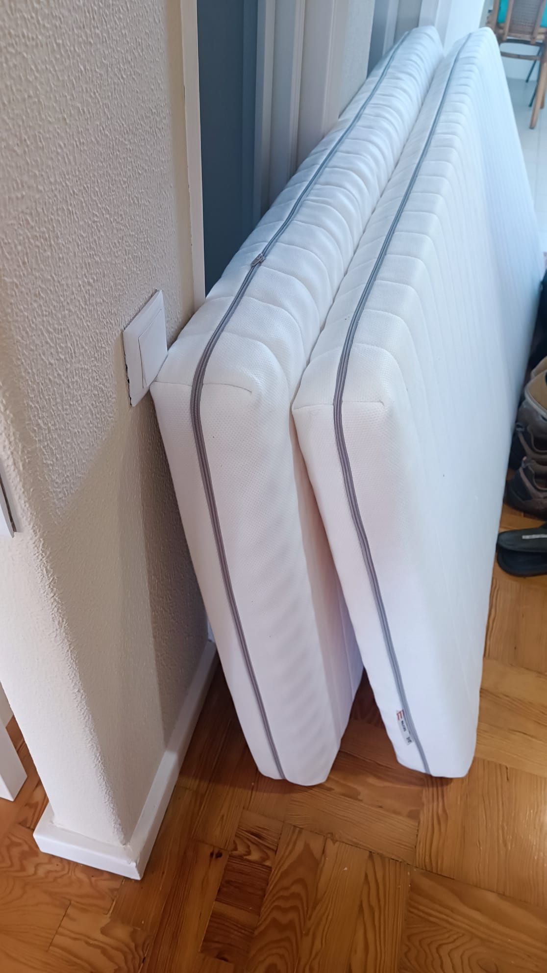 Cama indiv/dupla c/ 2gavetas/2colchões, branco/Ågotnes