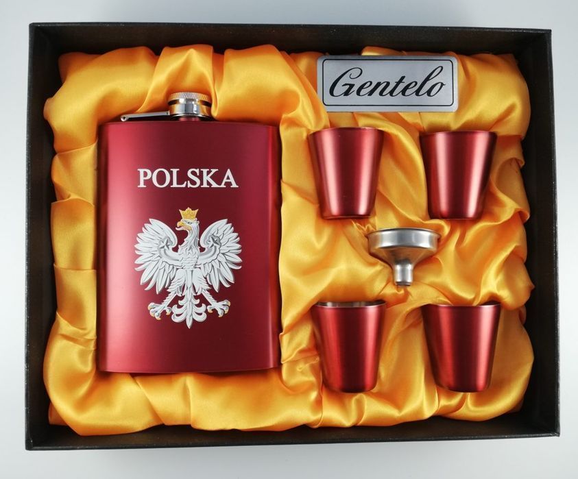 Nowy Zestaw upominkowy piersiówka Polska Orzełek prezent
