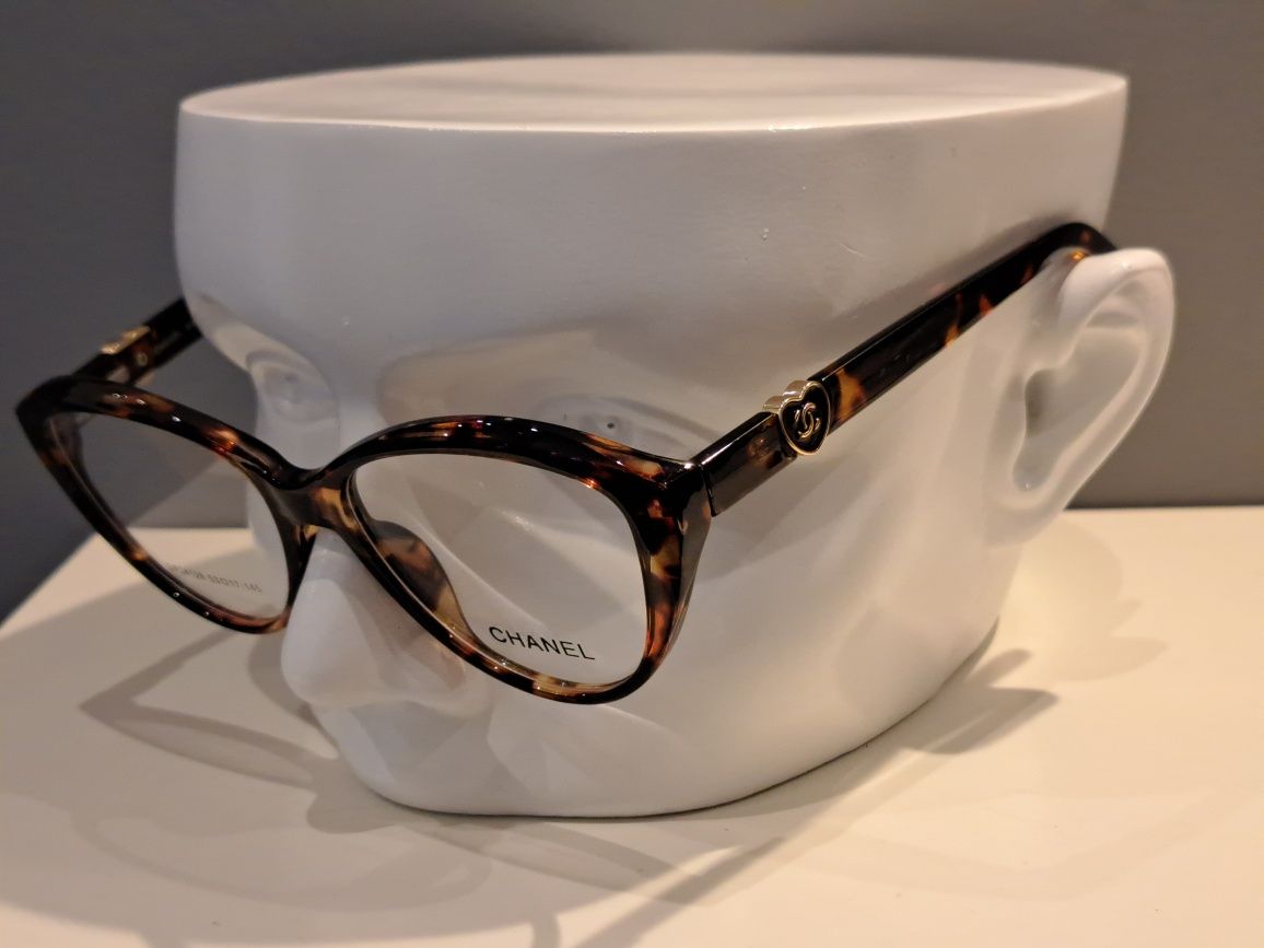 **CHANEL nowe panterkowe oprawki okulary zerówki zlote