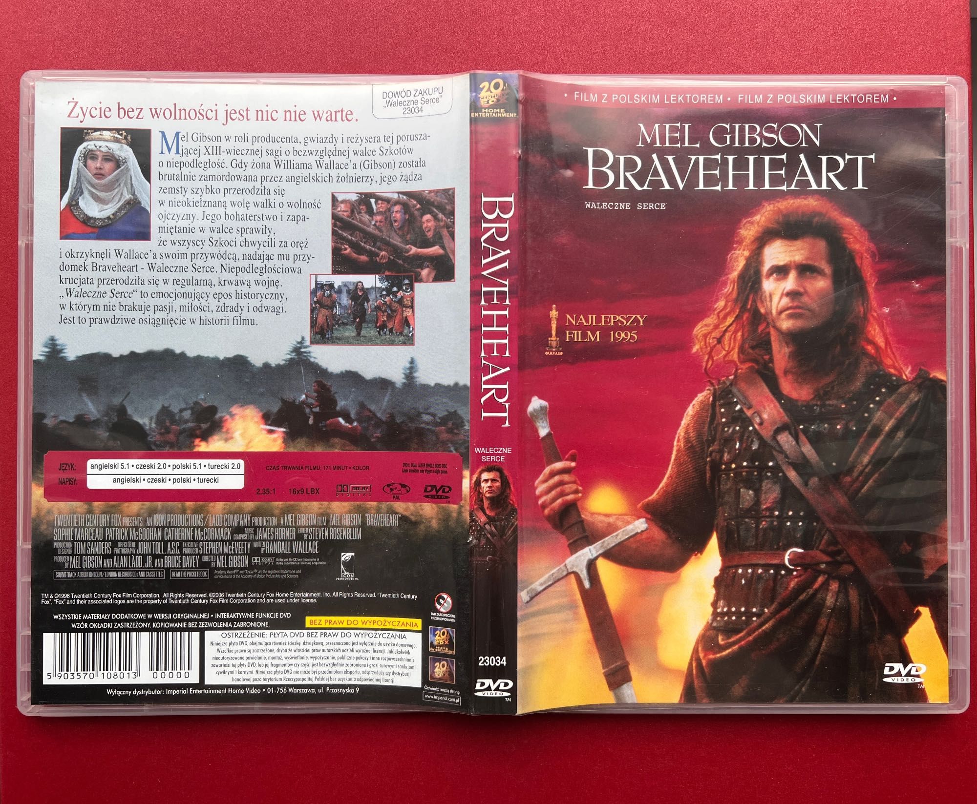 Braveheart Waleczne Serce DVD Lektor PL