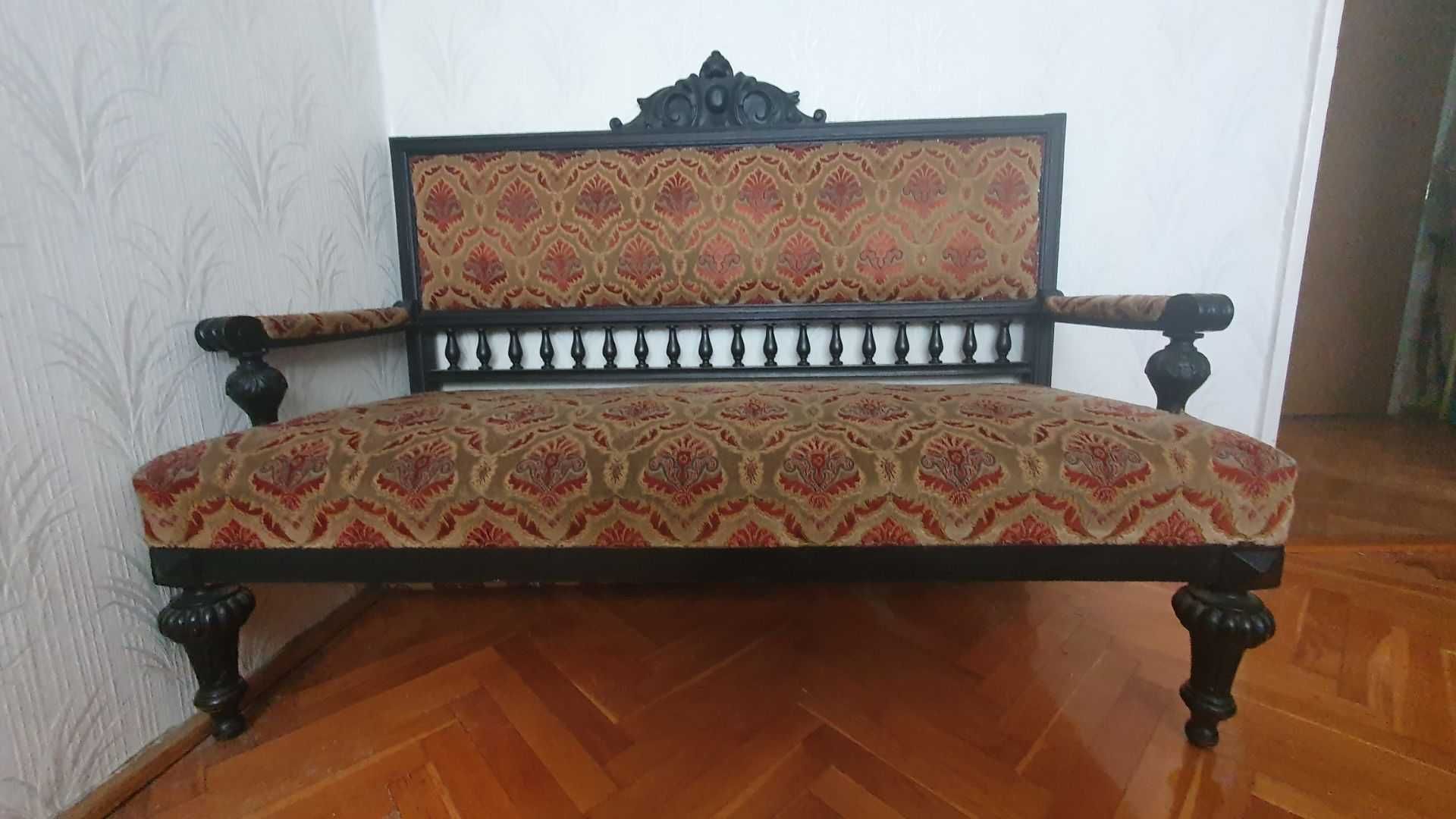sofa rzeźbiona secesyjna stara