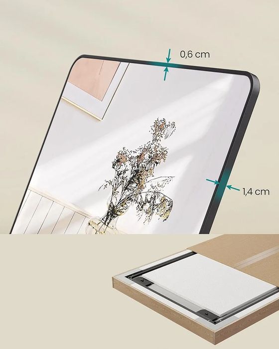 SONGMICS pełne lustro 160x50cm prostokątne stojące