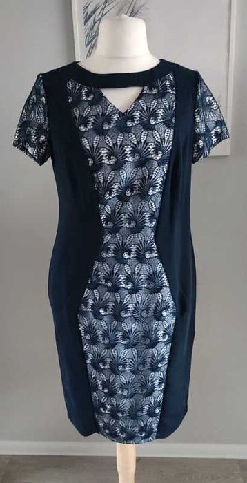 Sukienka granatowa gipiura Dolly 46/48