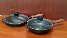 Сковородки чугунные Maysternya cо стеклянными крышками Tefal