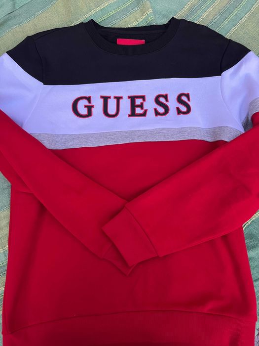 sweat Guess vermelha e branca M