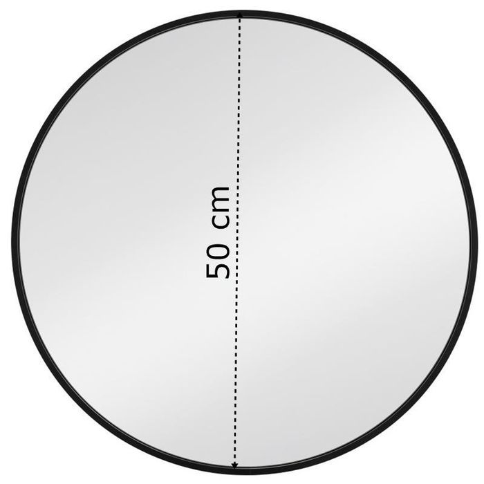 Lustro Okrągłe Wiszące Ścienne Loft Loftowe Czarna Rama 50 cm