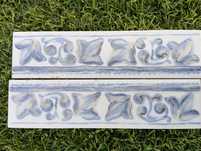 Azulejo faixas dourado e azul