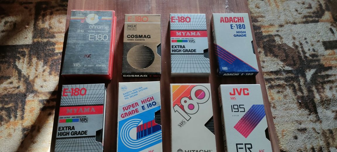 Kasety VHS JVC Hitachi Adachi Cosmag w stanie idealnym/bardzo dobrym