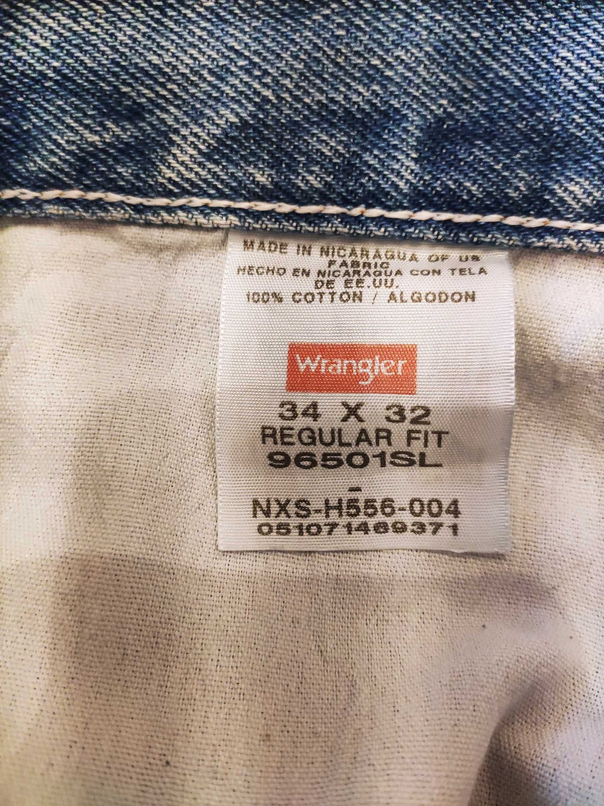 Wrangler męskie spodnie 34x32 regular fit 100% bawełna
