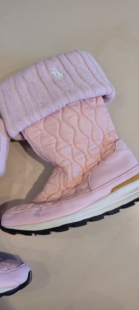 Buty kozaki zimowe różowe Polo