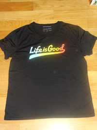 T-shirt damski bluzka czarna Life is Good rozmiar S