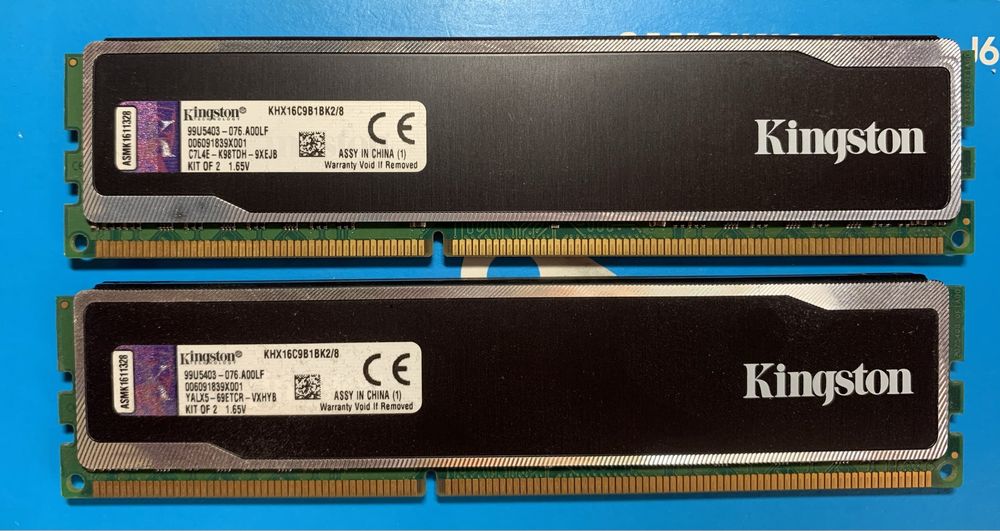 оперативна памʼять Kingston HyperX Black DDR3 8Gb (2х 4Gb) 1600MHz