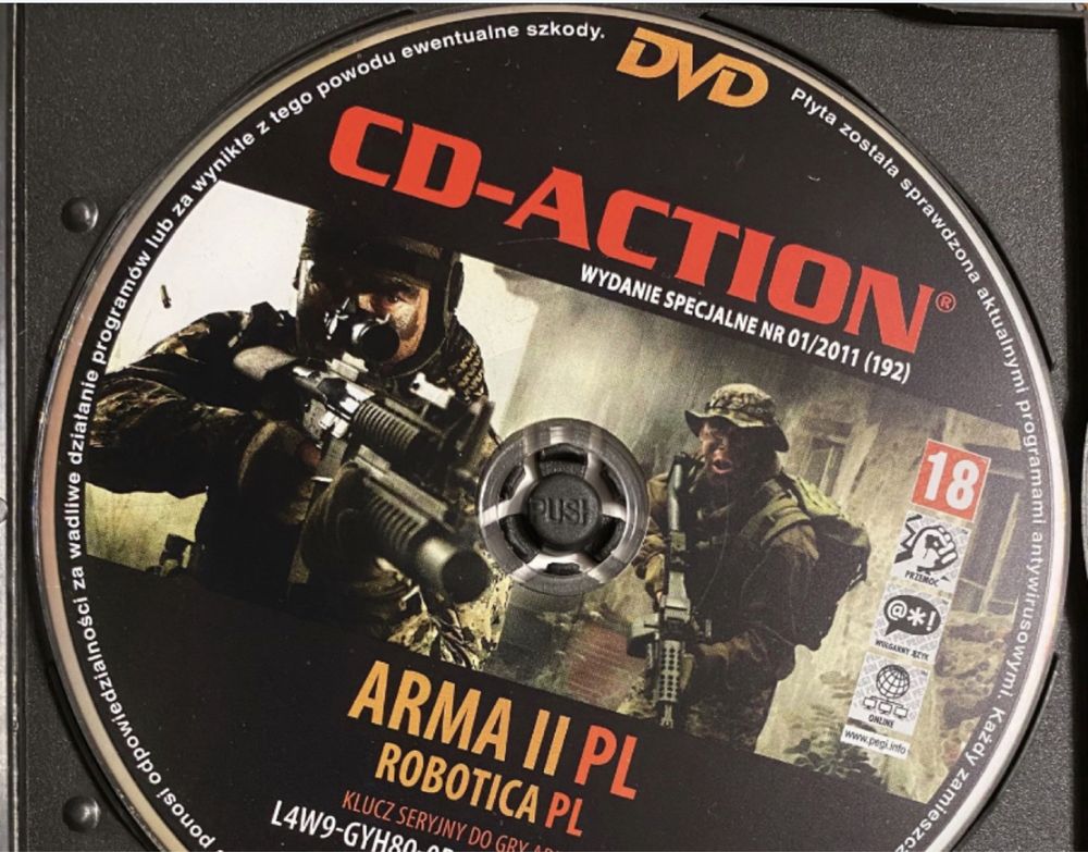 Gry PC CD-Action DVD nr 192: Arma II, Robotica - bdb