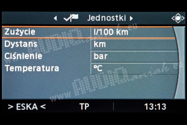 BMW BUSINESS E71 X6 polskie menu mapa