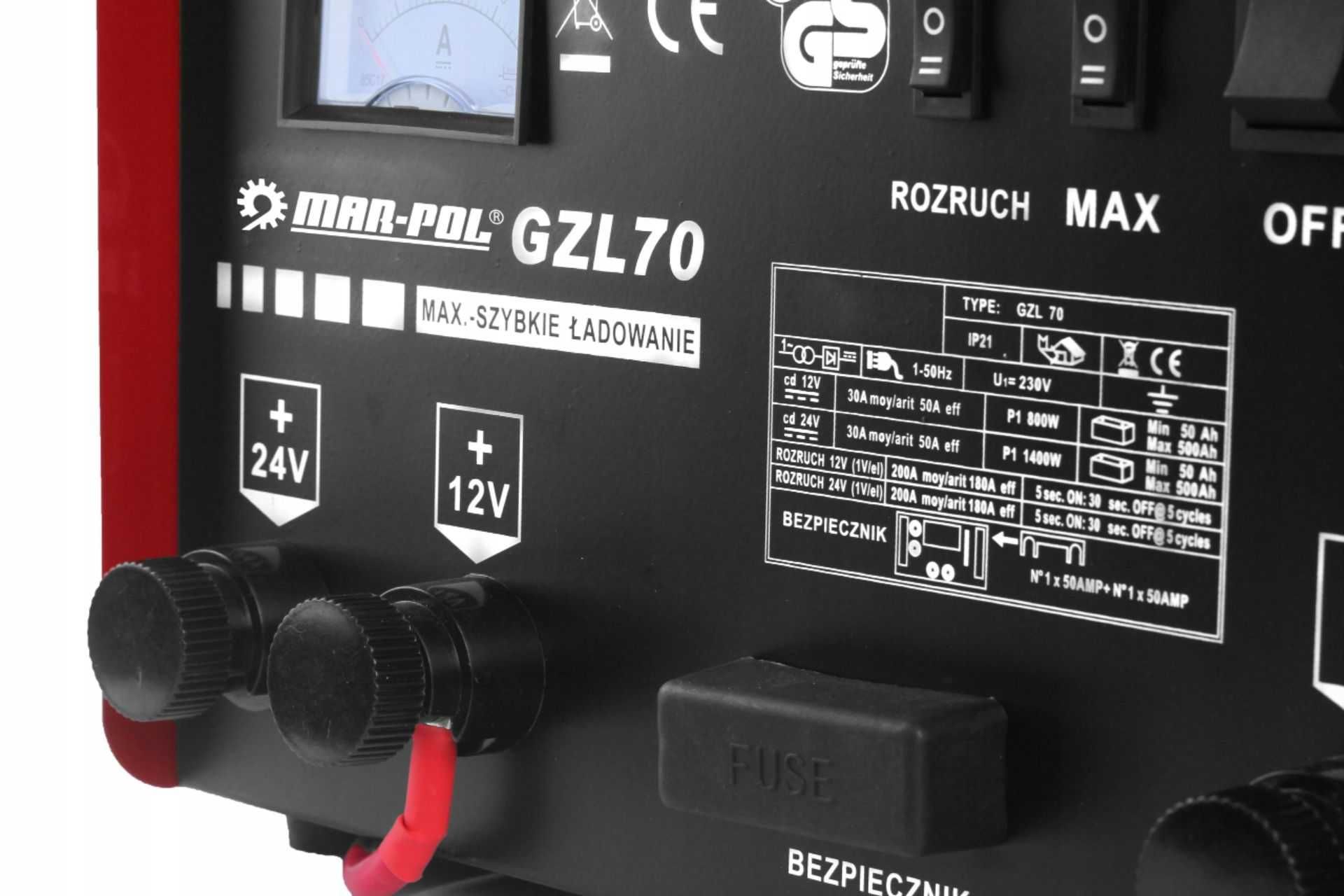 PROSTOWNIK SAMOCHODOWY Roruchem Do Akumulatorów 180A 12V 24V 50-500AH