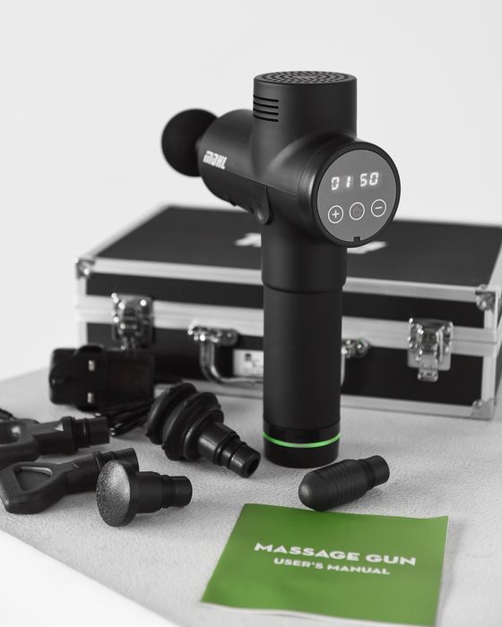 МАСАЖЕР-ПІСТОЛЕТ Fascial Gun | 30 швидкостей | Сенсорне керування