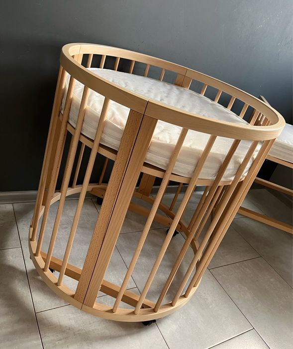 Łożeczko dziecięce 7w1 nowe okrągle owalne, kojec przewijak