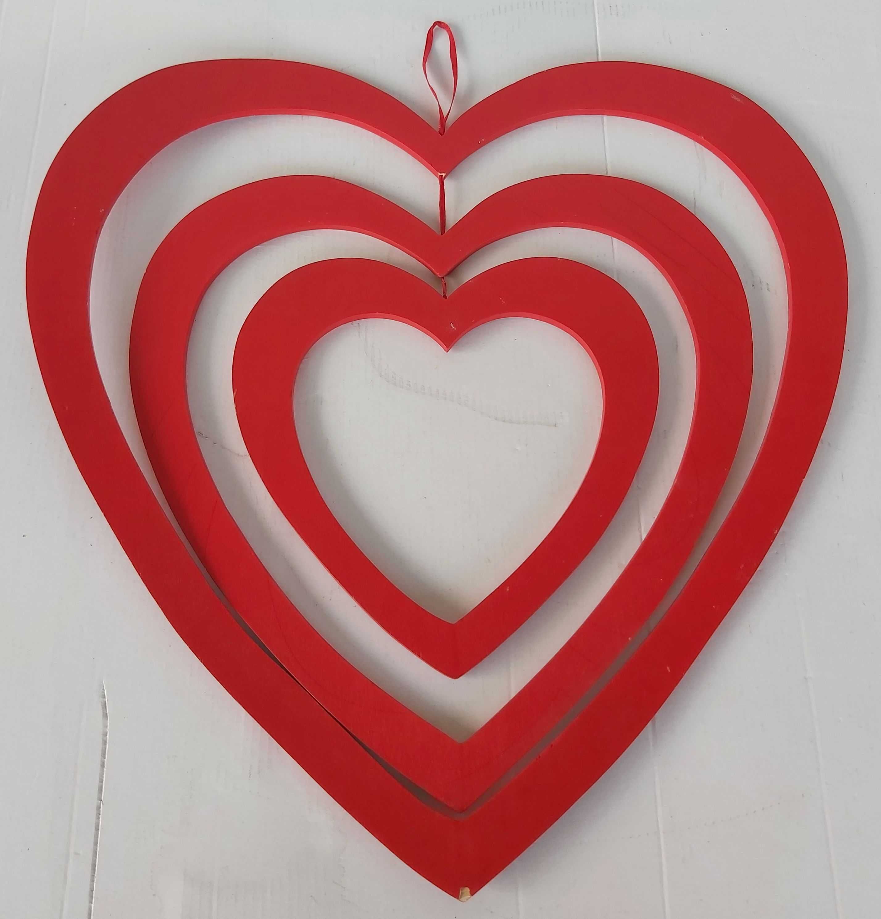 Serce Potrójne do Zawieszenia Wiszące Walentynki dla Zakochanych Małe
