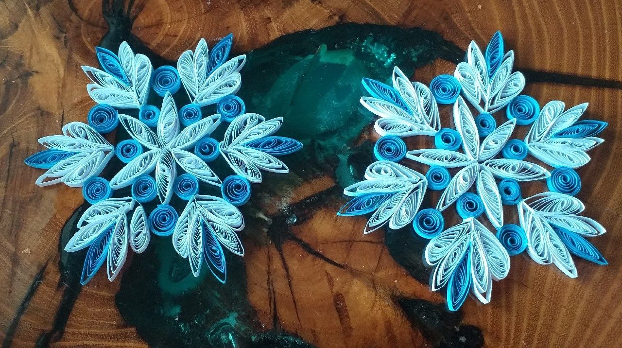 Śnieżynki gwiazdki na okno choinkę QUILLING RĘKODZIEŁO