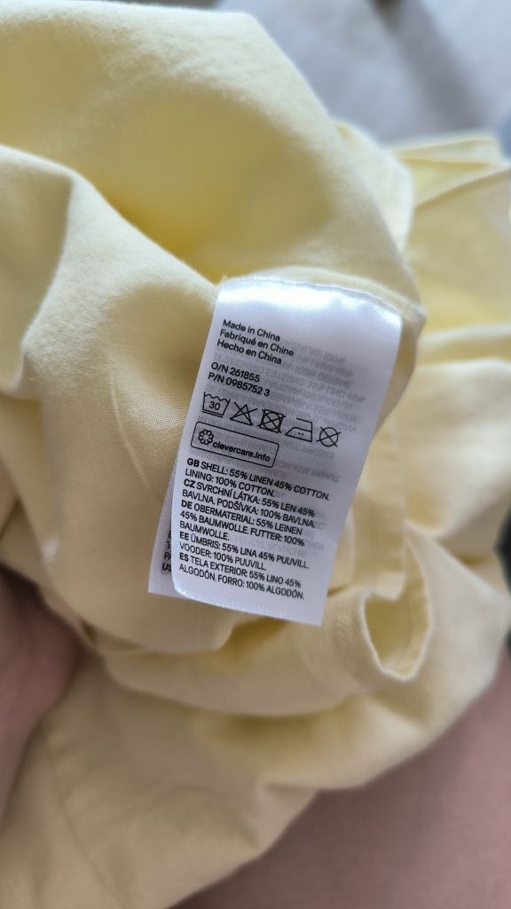 Sukienka lniana żółta h&M 34 XS