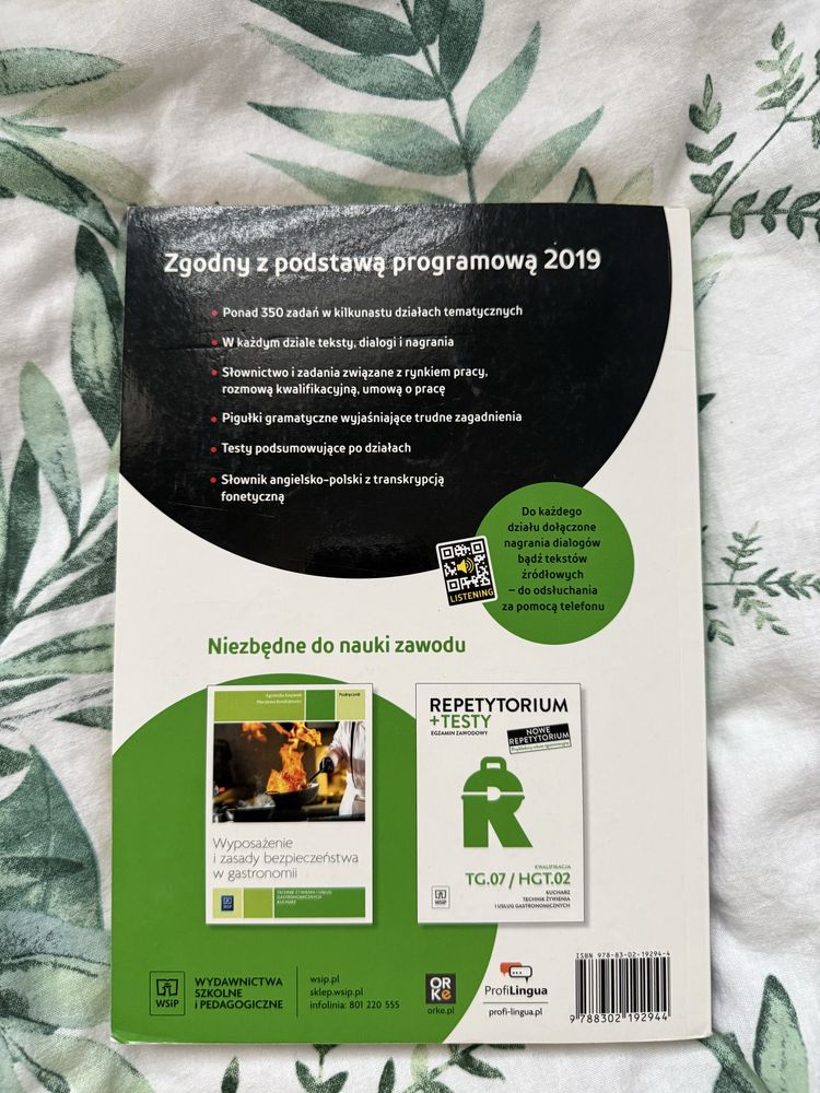 Jezyk angielski zawodowy technik żywienia i usług gastronomicznych