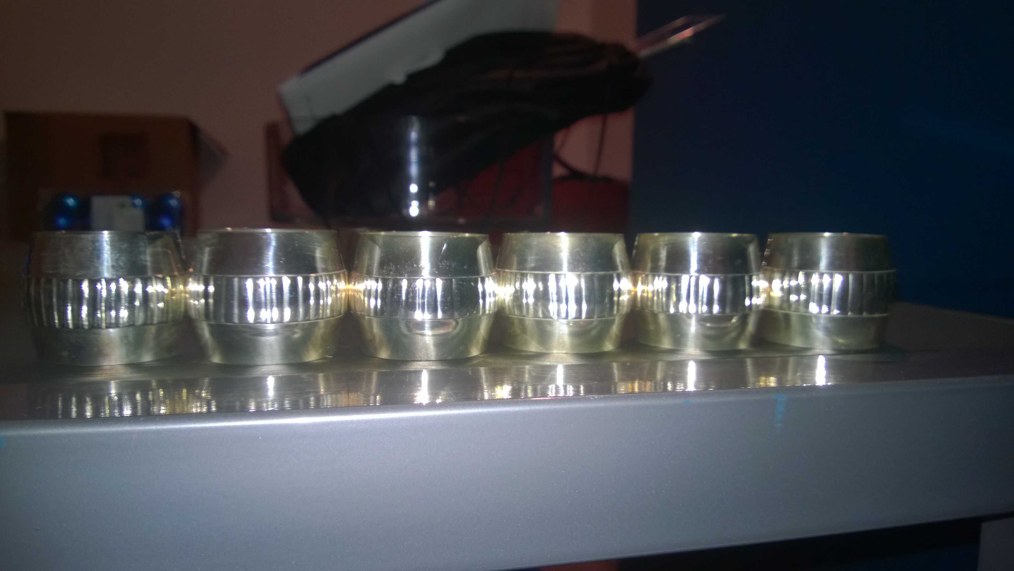Conjunto 6 argolas para guardanapos ou panos de mesa - prateado