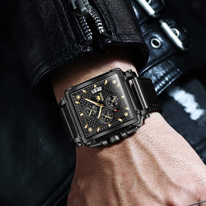 OLEVS Luksusowy Zegarek Męski Chronograf Datownik