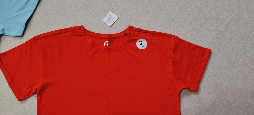Nowy zestaw 2 szt. 2- pak t-shirty r. 170 czerwony błękitny Cool Club