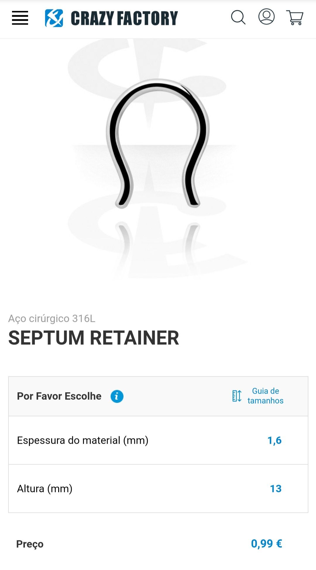 Retainer para septo (septum retainer)