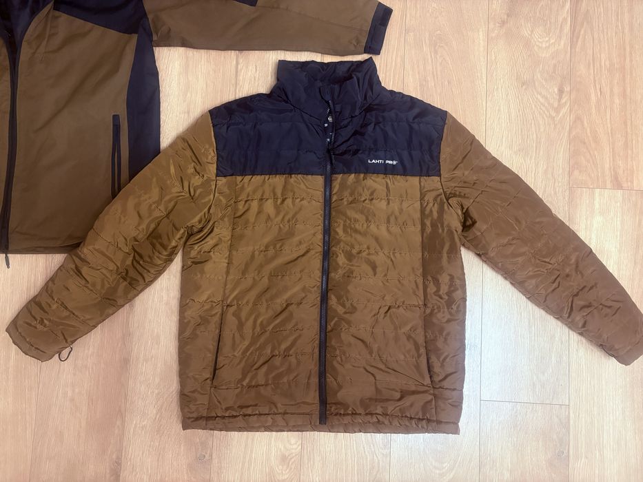 Kurtka ocieplana zimowa 3w1 z odpinaną podpinką brązowo-czarna