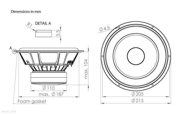 NOWY Głośnik niskotonowy Wavecor SW215WA02 21,5cm 8 Ohm f3 = 23Hz -40%