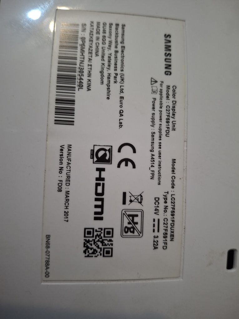 Monitor Samsung C27F591FDU