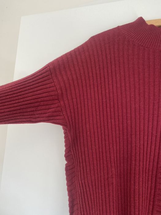 Burgundowy wiśniowy sweter Donna 55% wełna modowy hit