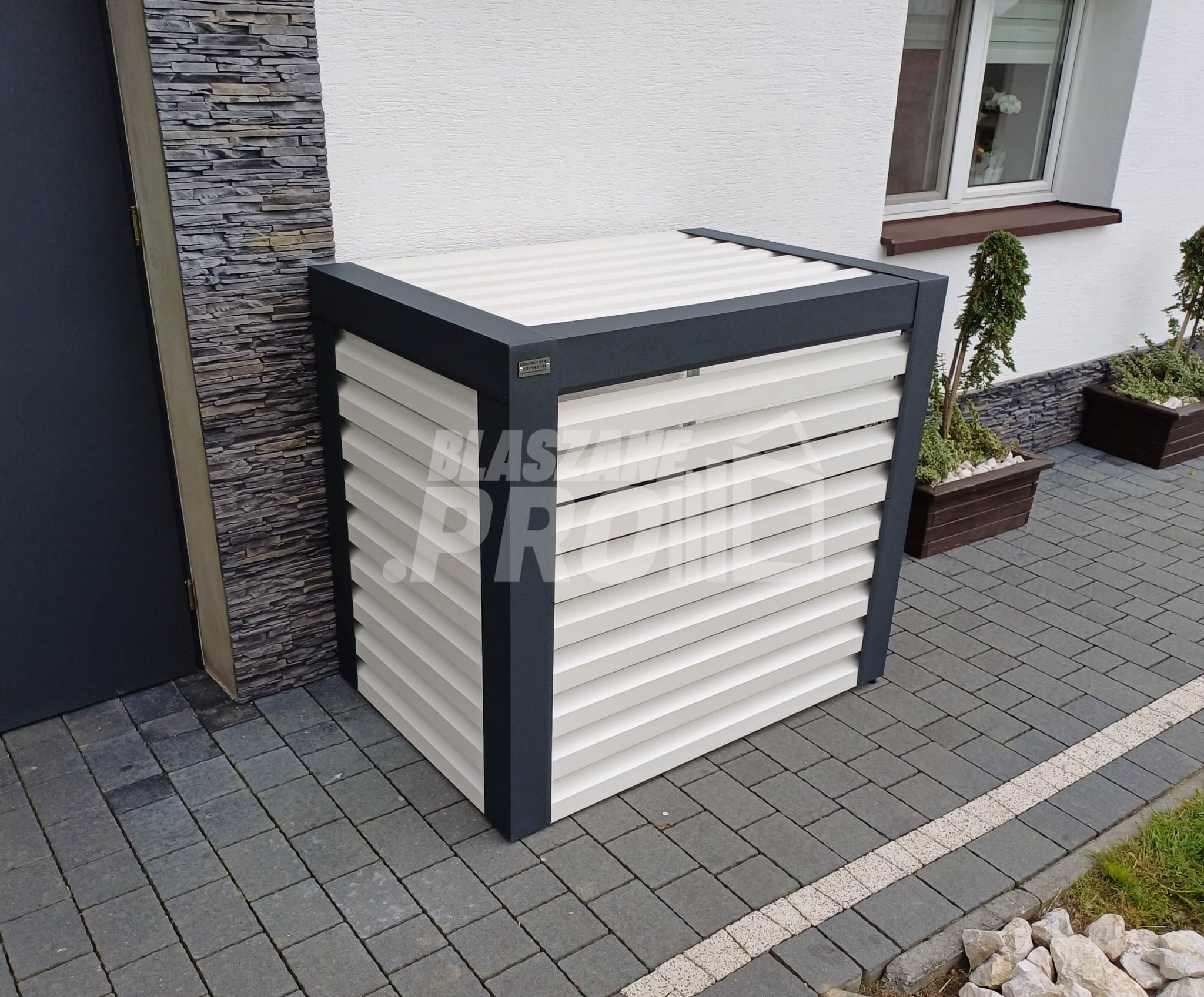 Osłona klimatyzatora pompy ciepła 90x50x110 cm biały antracyt GP302