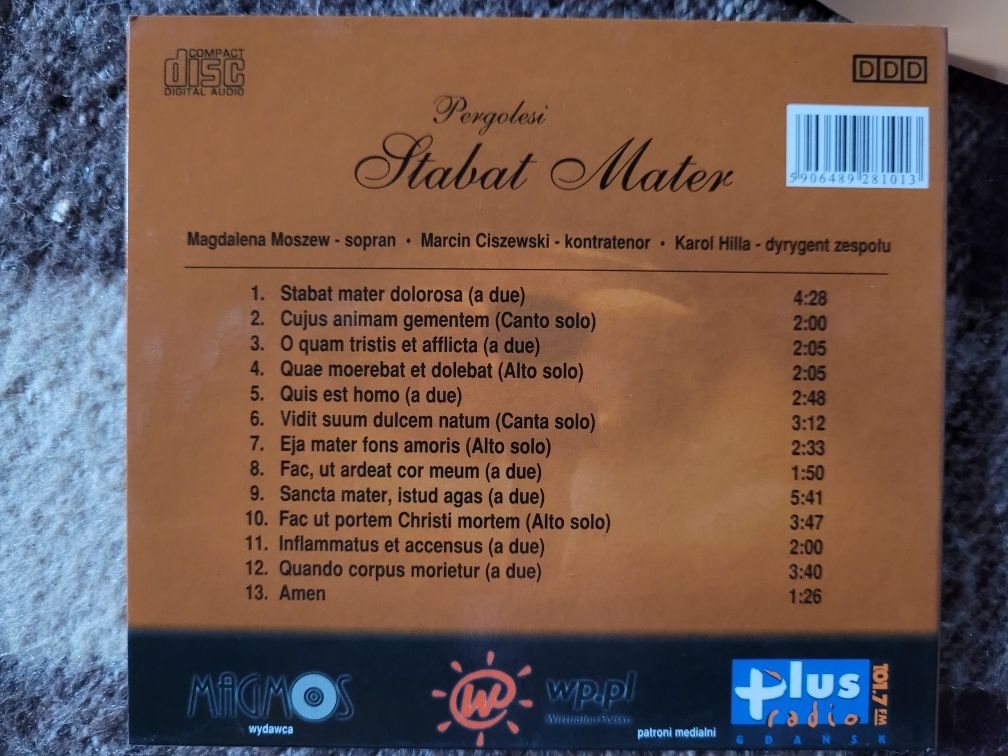 CD G.B.Pergolesi Stabat Mater dyr.K.Hilla 2004 Magmos