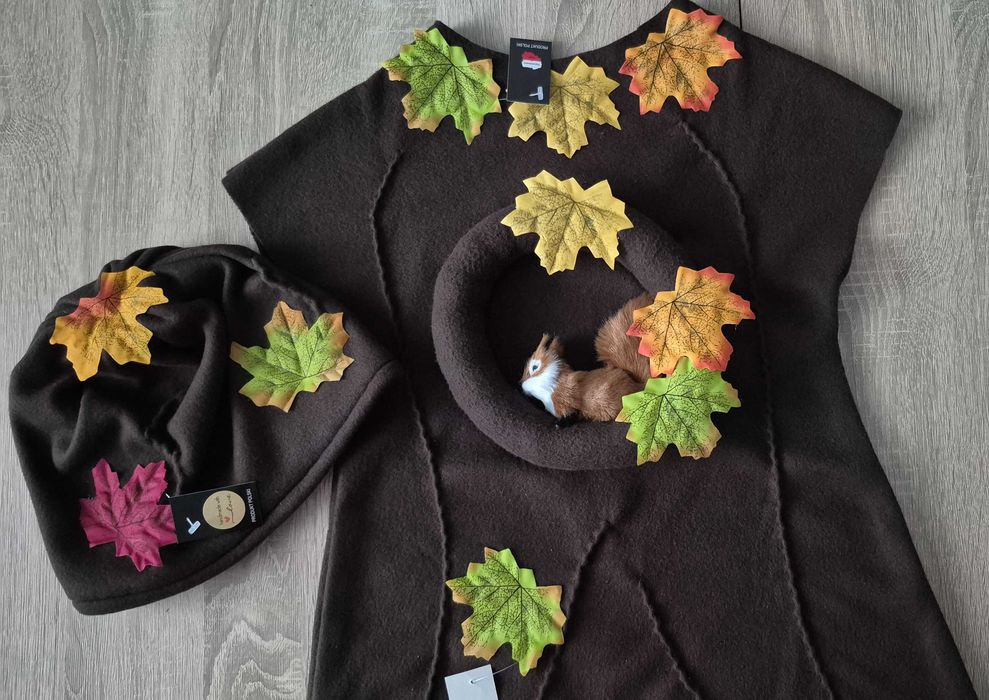 Jesień Strój Drzewo dziupla balik chłopiec 116-134