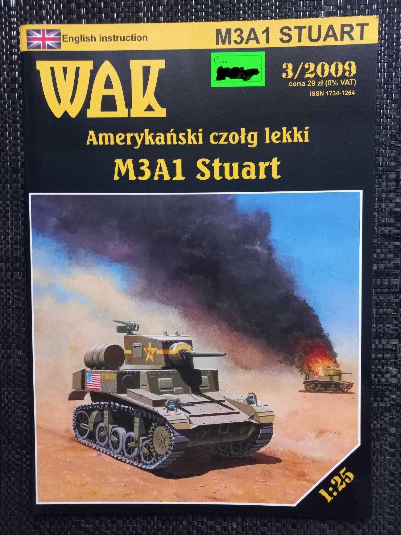 Model Kartonowy WAK 3/09 Czołg M3A1 Stuart